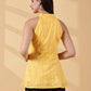 Indyvarna Anagha Halter Cotton Tunic – Sunlit Yellow Grid