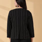 Midnight Classic Black Stripes-Open-Front Blazer-Handwoven Cotton  – Rekha Edit