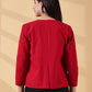 Festive Red Handwoven Cotton Open-Front Blazer – Rekha Edition