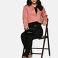 Crop Blazer-Baby Pink