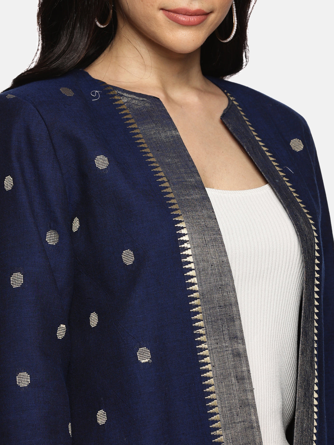 Open-Front Blazer-Blue