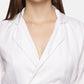 A Line Linen Button Lapel Dress-White