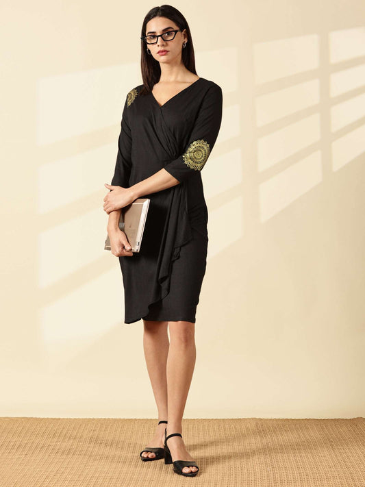 Black Mandala Workwear Dress – Indyvarna