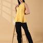 Indyvarna Anagha Halter Cotton Tunic – Sunlit Yellow Grid