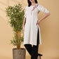Indyvarna Anvi Cotton Embroidered Kurta- Ivory Bloom