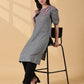 Indyvarna Anvi Cotton Embroidered Kurta – Slate Grey Bloom