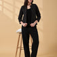Midnight Classic Black Stripes-Open-Front Blazer-Handwoven Cotton  – Rekha Edit