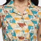 Abstract Print Shirt Dress