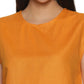 A zoomed in view of lady in Cotton Drop Shoulder orange Top, womens workwear 
