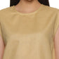 An aesthetic image of Cotton Drop Shoulder Beige Top, womens workwear