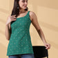 Kiyara Deep U-Back Cotton Kurti -GREEN