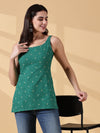 Kiyara Deep U-Back Cotton Kurti -GREEN