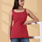 Kiyara Deep U-Back Cotton Kurti -RED