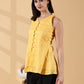Indyvarna Anagha Halter Cotton Tunic – Sunlit Yellow Grid