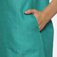 Linen Cotton Simple Sleeveless Straight cut Teal Dress