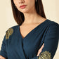 Teal Mandala Drape Business Dress