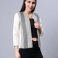 Open Front Blazer-Black & White