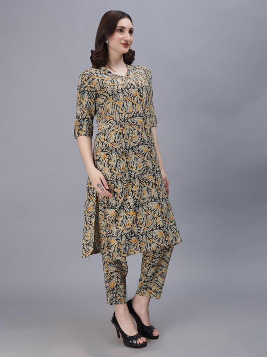 Kalamkari Block Print | Multicolor Pure Cotton Kurta Cords for Women