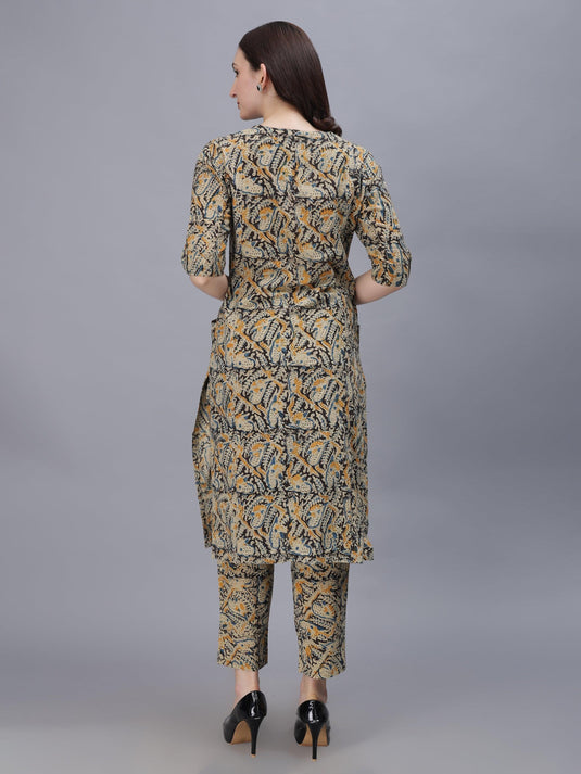 Kalamkari Block Print | Multicolor Pure Cotton Kurta Cords for Women