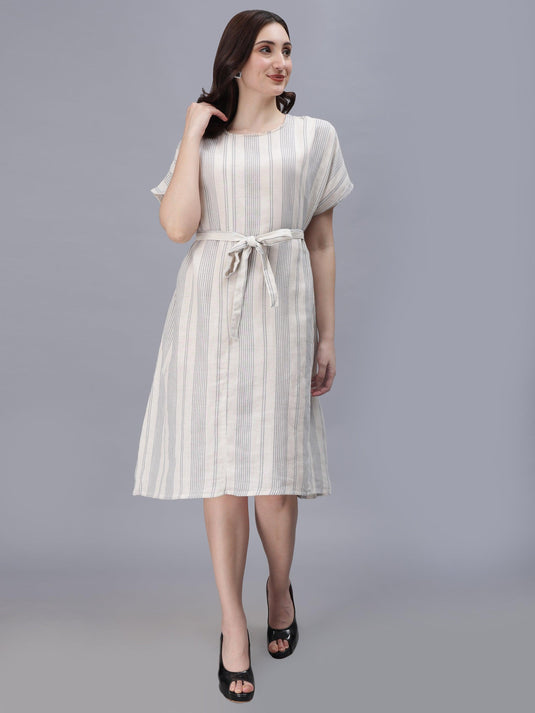 Women's White Cotton Kaftan Dress