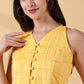 Indyvarna Anagha Halter Cotton Tunic – Sunlit Yellow Grid