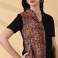 Kaya Half & Half Cotton Work Dress – Kalamkari & Black