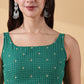 Kiyara Deep U-Back Cotton Kurti -GREEN