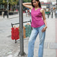Deep Pink Halter Neck Top