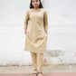 Beige Embroidery Kurta Set