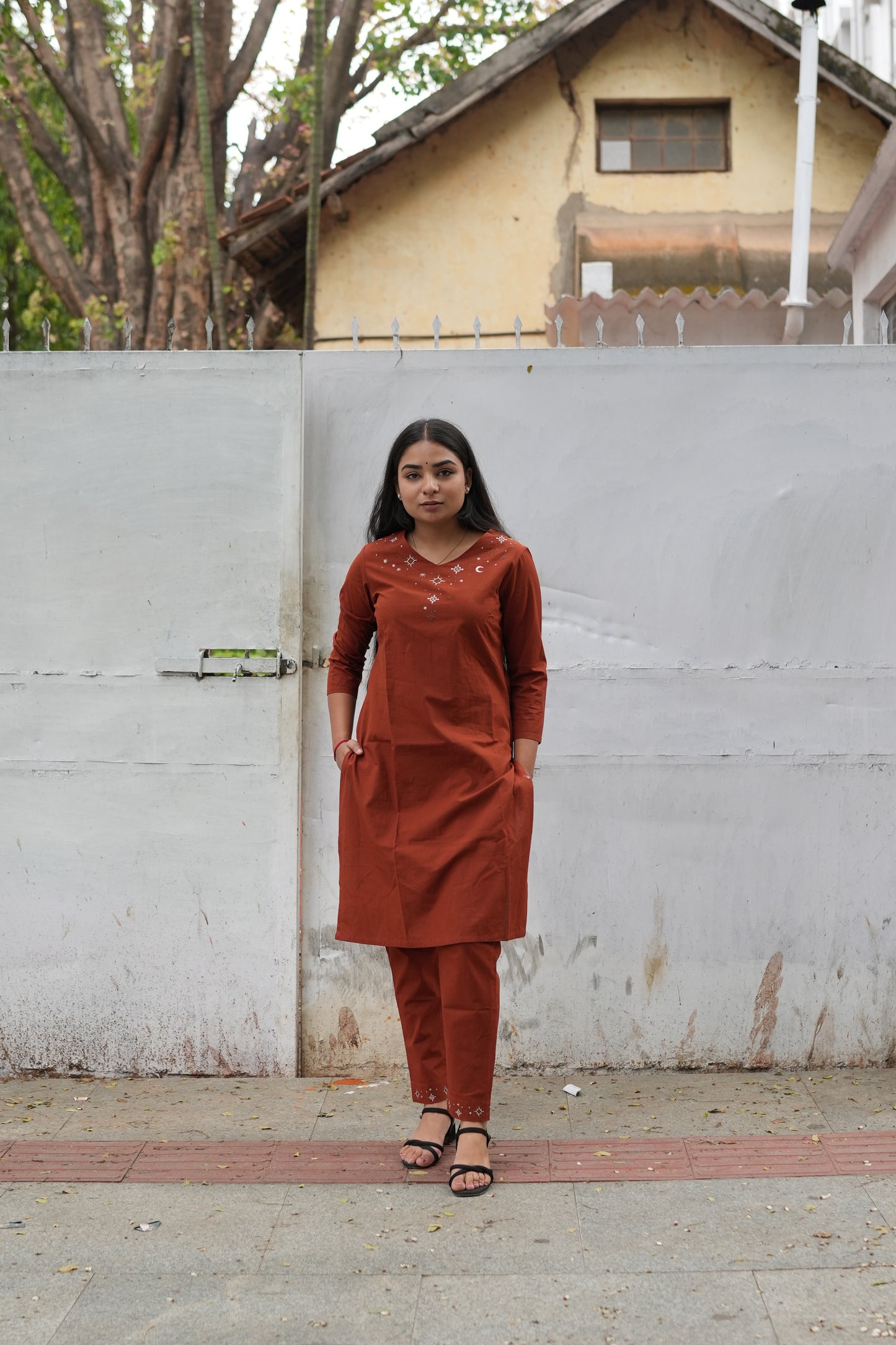 Rust Orange Kurta Set