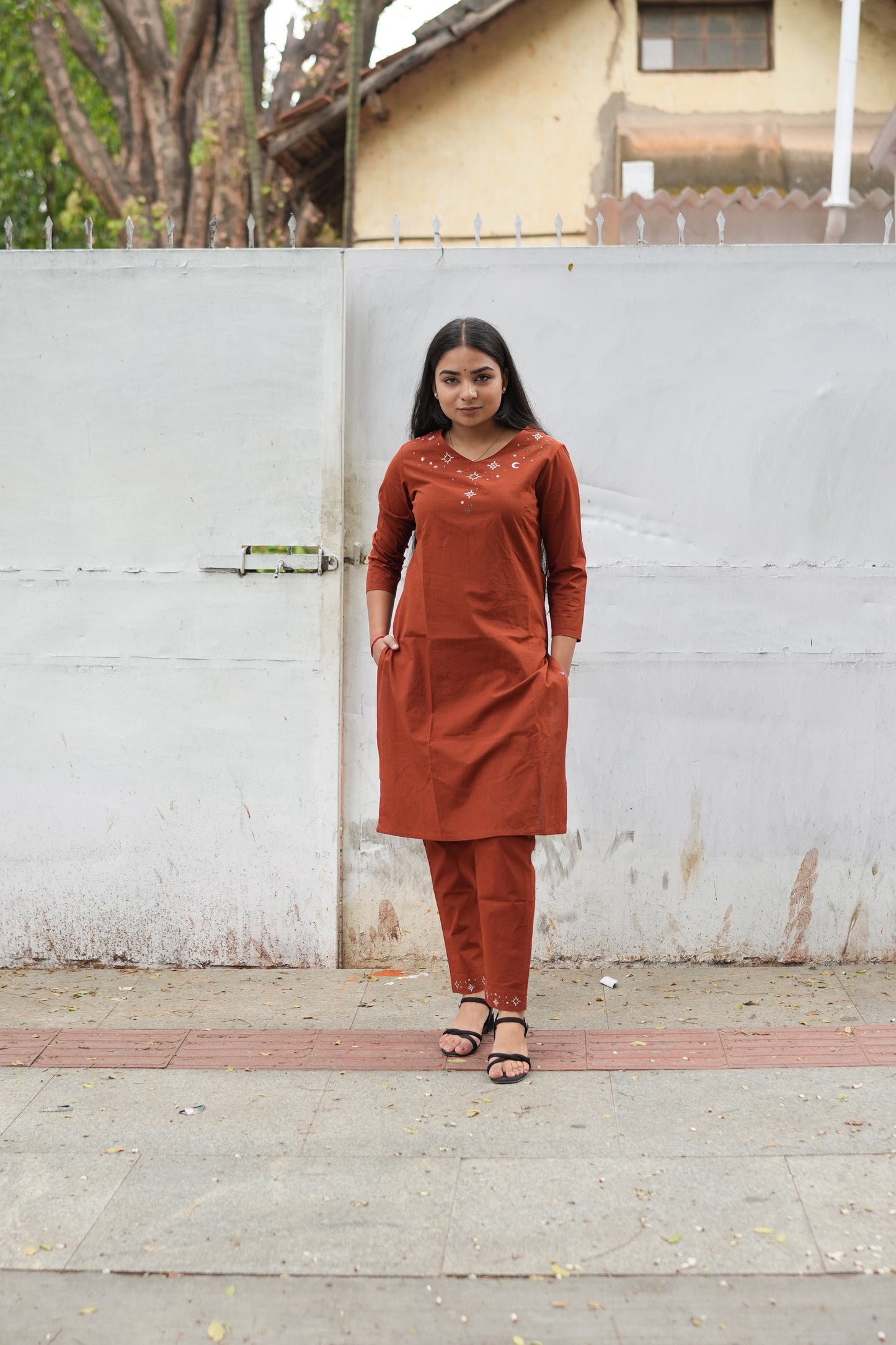 Rust Orange Kurta Set