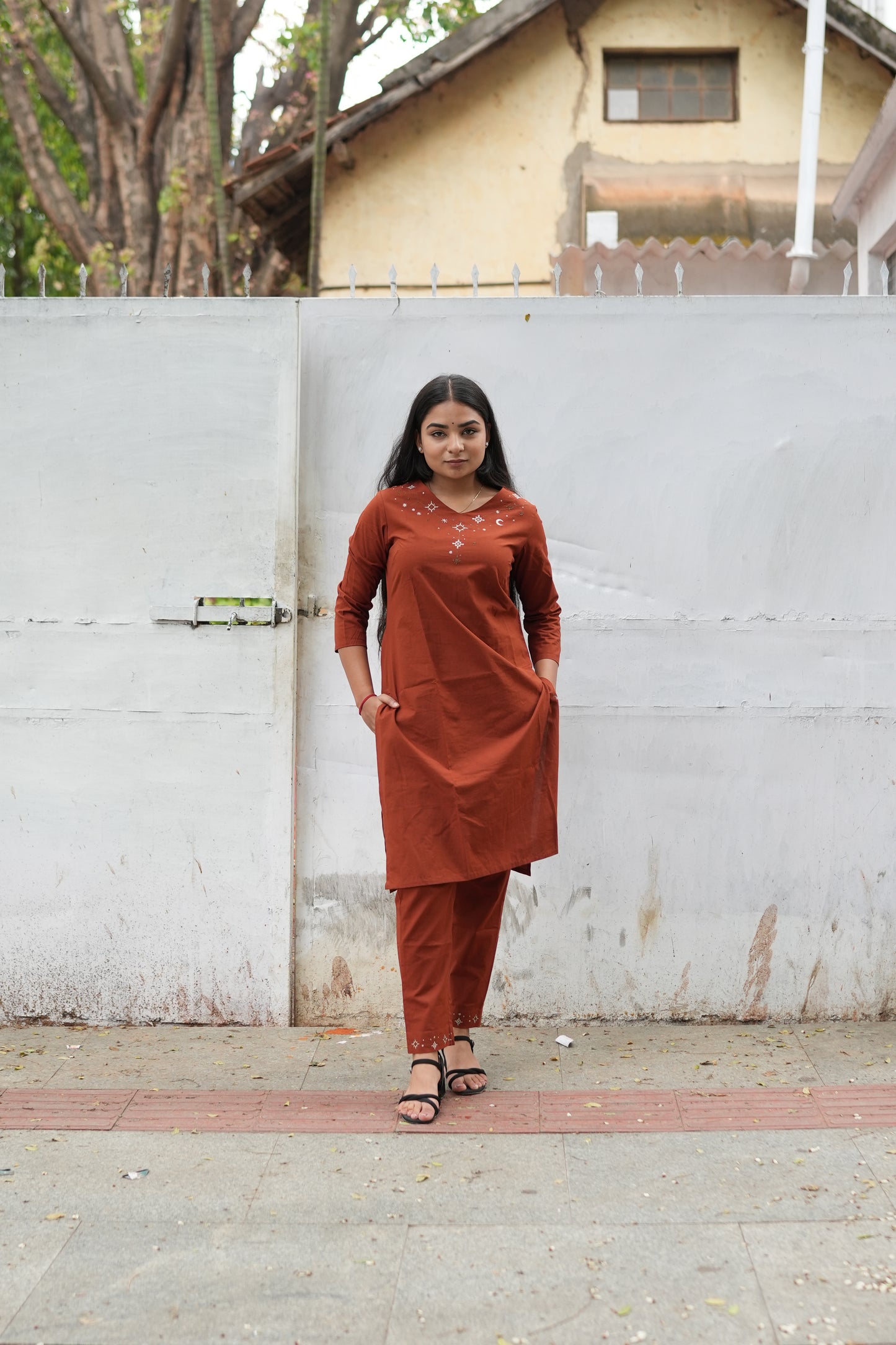 Rust Orange Kurta Set