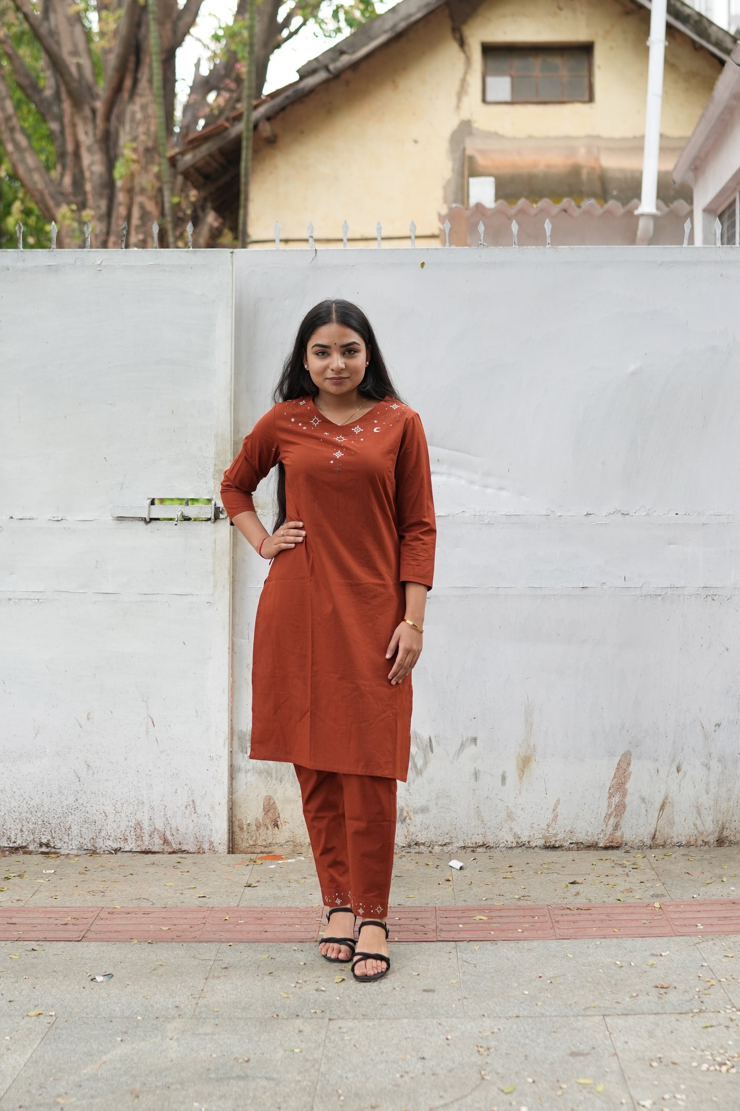 Rust Orange Kurta Set
