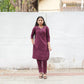 Purple Embroidered Kurta Set