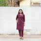 Purple Embroidered Kurta Set