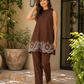 Mocha Bloom Embroidered Co-Ord Set