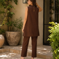 Mocha Bloom Embroidered Co-Ord Set