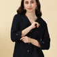 Trendy Cotton Top-Navy Blue