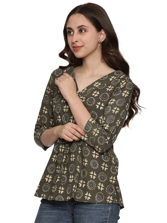 Cotton Block Print Top