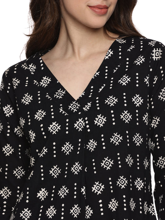 Cotton Block Print Top