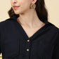 Trendy Cotton Top-Navy Blue