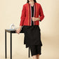 Open-Front Blazer-Red Handwoven South Cotton
