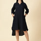 Summer Shirt Dress-Navy Blue
