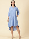 Summer Shirt Dress-Sky Blue