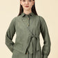 Modern Cotton Wrap Shirt-Olive Green