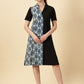 Indigo Blue Printed Cotton Wrap Dress