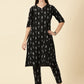 Kurta Cords-Black Handwoven Ikat