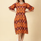 Ballon sleeve midi dress