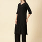 Cotton Lycra Workwear Kurta-Black