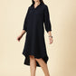 Summer Shirt Dress-Navy Blue